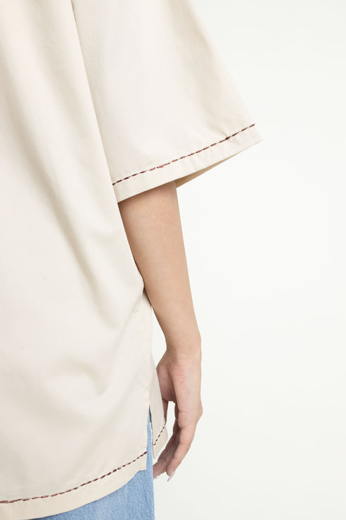 The Loose Fit Embroidered Cuban Collar Shirt